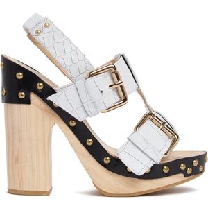 NWB Etienne Aigner Zelia Platform Block Heel Slingback Sandal